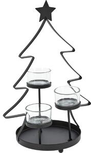 Držiak na čajové sviečky v podobe vianočného stromčeka, 29 cm