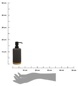 Dávkovač mydla Linea, tmavosivá/s čiernymi a drevenými prvkami, 270 ml