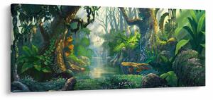 Obraz - Ilustrácia tropického lesa (120x50 cm)