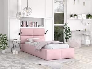Čalúnená posteľ 90x200 s úložným priestorom Dony - ružová