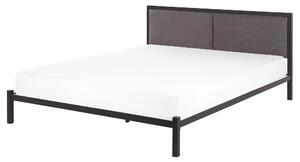 Rám postele čierna kovová posteľ EU king size 160x200 cm čalúnené čelo roštová základňa minimalistická