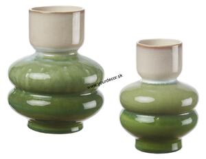 1M220 Váza HOBAS zelená/béžová, H25cm