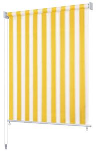 Vonkajšia zatemňovacia roleta, 120x230 cm, žlté a biele pásiky