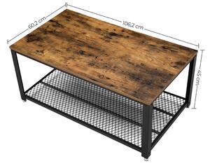 Hnedý Konferenčný stôl 45 × 106 × 60 cm VASAGLE