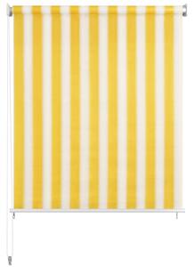 Vonkajšia zatemňovacia roleta, 100x140 cm, žlté a biele pásiky