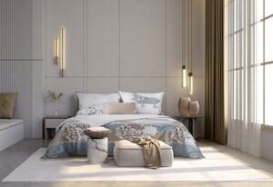 EUROFIRANY Bavlnená makrozatínová súprava posteľnej bielizne s matnou potlačou 140 cm x 200 cm béžová makosatén 100% bavlna