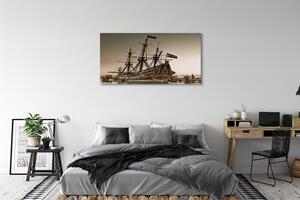 Obraz canvas Loď old sky sea 125x50 cm