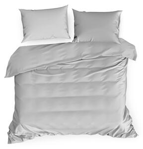 EUROFIRANY Hladká a ľahká posteľná bielizeň z kvalitnej bavlnenej tkaniny 140 cm x 200 cm strieborná satén 100% bavlna