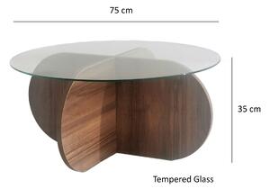 Dizajnový konferenčný stolík Jameela 75 cm vzor orech