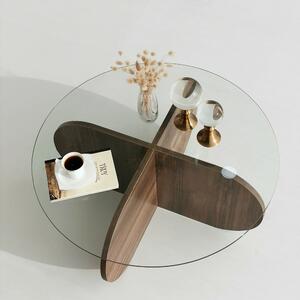 Dizajnový konferenčný stolík Jameela 75 cm vzor orech