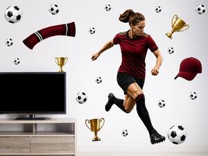 Nalepte.cz Futbalistka Sparta Praha úpravy na prianie športové nálepky na stenu arch 41 x 75 cm