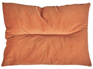 Posteľ pre domáce zvieratá oranžový a béžový polyester zamat 70 x 60 cm obojstranný obdĺžnikový pelech obývacia izba spálňa
