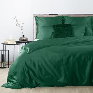 EUROFIRANY Hladká a ľahká posteľná bielizeň z kvalitnej bavlnenej tkaniny 160 cm x 200 cm fľaškovo zelená satén 100% bavlna