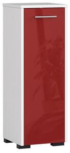 Kúpeľňová skrinka FIN S30 - biela/červená lesk