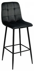 TZB Čierna barová stolička Hamilton Velvet