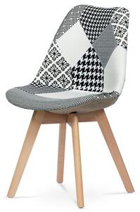 Jedálenská stolička ADERYN čierna/biela, pachtwork