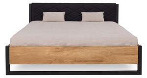 Manželská posteľ Modena 180x200 v kombinácii dubového masívu a kovu (niekoľko farebných variantov)