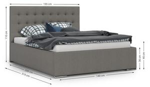 Čalouněná postel PRIMO 140x200 cm Fialová