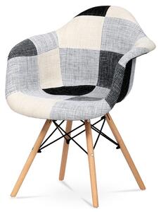 Jedálenská stolička AVIRA sivá/biela, patchwork