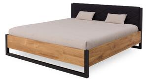 Manželská posteľ Modena 180x200 v kombinácii dubového masívu a kovu (niekoľko farebných variantov)