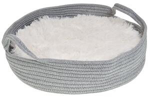 Posteľ pre psa sivá bavlna polyester ø 45 cm mäkká výplň pelech pre domáce zvieratá moderný dizajn