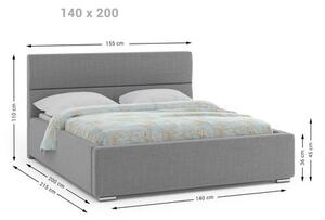 Čalúnená posteľ NEVADA 140x200 cm Modrošedá