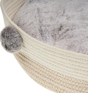 Posteľ pre psa béžová bavlna polyester ø 44 cm mäkká výplň okrúhly pelech pre domáce zvieratá