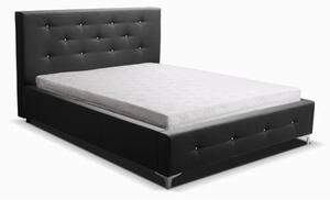 Čalúnená posteľ AGNES čierna rozmer 180x200 cm
