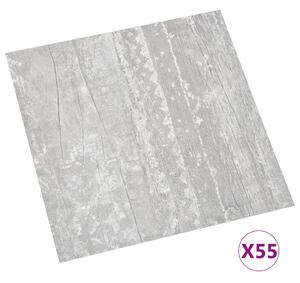 Samolepiace podlahové dosky 55 ks, PVC 5,11 m², sivé