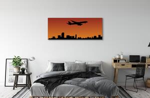 Obraz canvas Lietadlo a slnko oblohu 120x60 cm