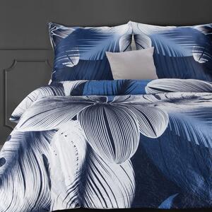 EUROFIRANY Súprava saténových krepových obliečok s potlačou 160 cm x 200 cm námornícka modrá 50% bavlna 50% polyester