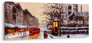 Obraz - Maľba zimného mesta (120x50 cm)
