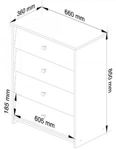 Ak furniture Botník Rubin 66 cm - 4 dvierka biely