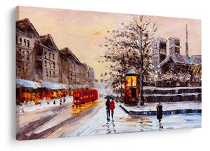 Obraz - Maľba zimného mesta (90x60 cm)