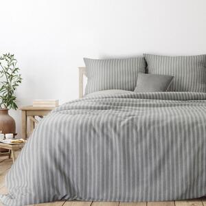 EUROFIRANY Pruhovaná bavlnená posteľná súprava 160 cm x 200 cm oceľ 20% polyester 80% bavlna