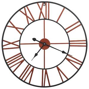 Nástenné hodiny červené 58 cm kovové
