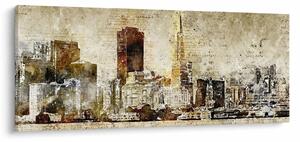 Obraz - Umelecky stvárnené mesto (120x50 cm)
