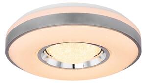 GLOBO 41741-24 COLLA stropné svietidlo LED D410mm 24W/1000lm 3000K biela, opál, strieborná, krištáľový efekt