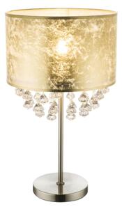 GLOBO 15187T3 AMY stolná lampa s akrylovými krištáľmi D320mm 1xE27 matný nikel, zlatá