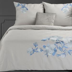 EUROFIRANY Súprava kvalitnej bavlnenej posteľnej bielizne 160 cm x 200 cm strieborná satén 100% bavlna