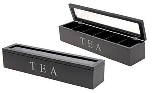 Drevený organizér na čaj Tea Box, 43x8,5 cm