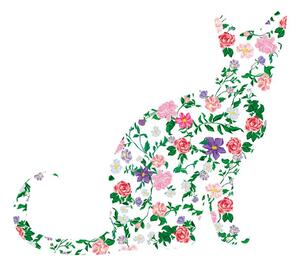 Tapeta mačka z kvetín