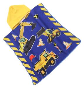 Detské pončo LITTLE BUILDER modré Rozmer: 60 x 120 cm