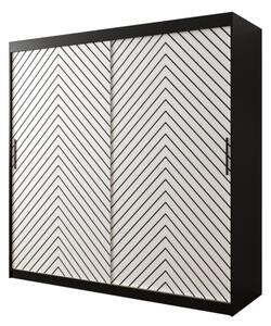 Posuvná šatníková skriňa JODELKA 1, 200x200x62, čierna/biela