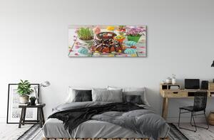 Obraz na plátne Vajíčko torta kvety 140x70 cm