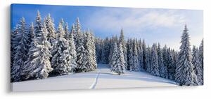 Obraz - Zima v lesoch (120x50 cm)