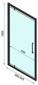 Rea Rapid Swing, 1-krídlové sprchové dvere 90 x 195 cm, 6mm číre sklo, chrómový profil, REA-K5606