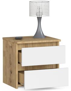 Ak furniture Nočný stolík CL2 40 cm dub artisan/biely