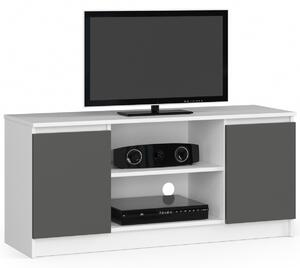 Ak furniture TV stolík Tonon 120 cm biely/grafitový sivý