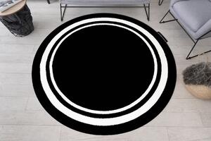 Okrúhly koberec HAMPTON Border rám, čierna